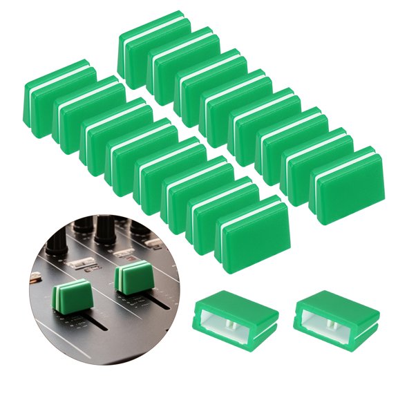 Uxcell 20Pcs Mixer Slider Fader Caps Universal Fader Knobs Green White Plastic Slide Potentiometer Replacement Slider Knob for Universal DJ Controller Mixer Console DJM DDJ XDJ Denon