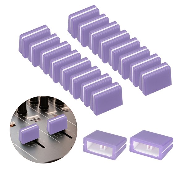 Uxcell 20Pcs Mixer Slider Fader Caps Universal Fader Knobs Purple Plastic Slide Potentiometer Replacement Slider Knob for Universal DJ Controller Mixer Console DJM DDJ XDJ Denon