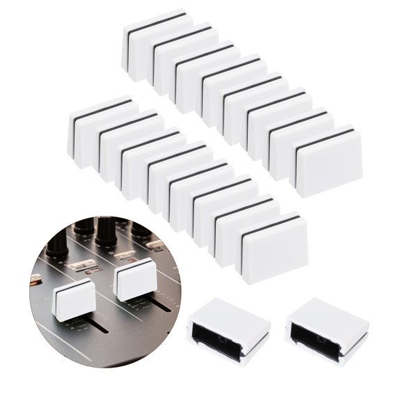 Uxcell 20Pcs Mixer Slider Fader Caps Universal Fader Knobs White Plastic Slide Potentiometer Replacement Slider Knob for Universal DJ Controller Mixer Console DJM DDJ XDJ Denon