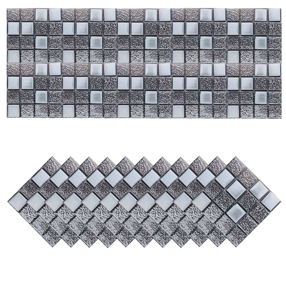Uxcell 20Pcs Mosaic Tile Stickers, 10 x 10cm Square Wallpaper Self-Adhesive Waterproof (Style 22)