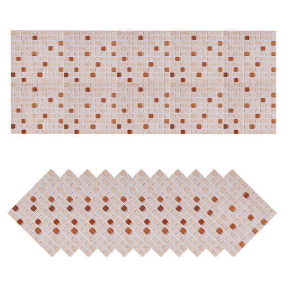 Uxcell 20Pcs Mosaic Tile Stickers, 10x10cm Wallpaper Self-Adhesive Sticker Backsplash for Kitchen Bathroom (Style 2)