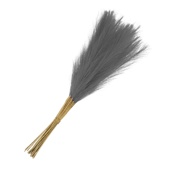 Uxcell 20Pcs Pampas Artificial Grass 21.65" Fake Pampas for Wedding Decoration Dark Gray