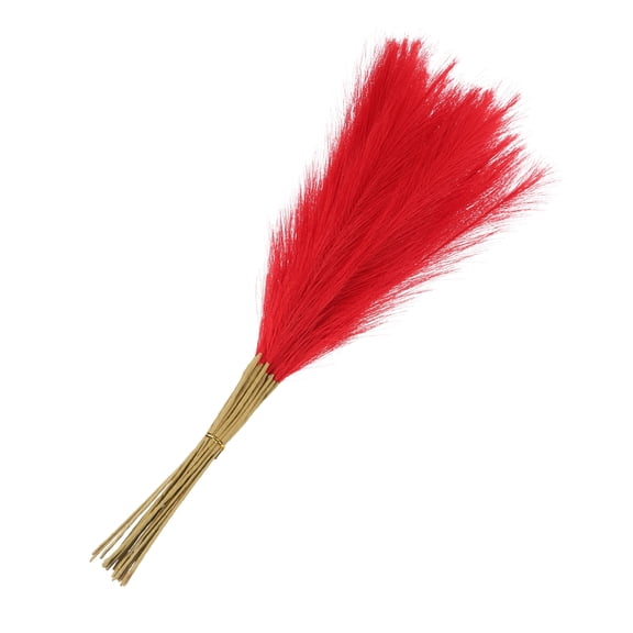 Uxcell 20Pcs Pampas Artificial Grass 21.65" Fake Pampas for Wedding Decoration Red