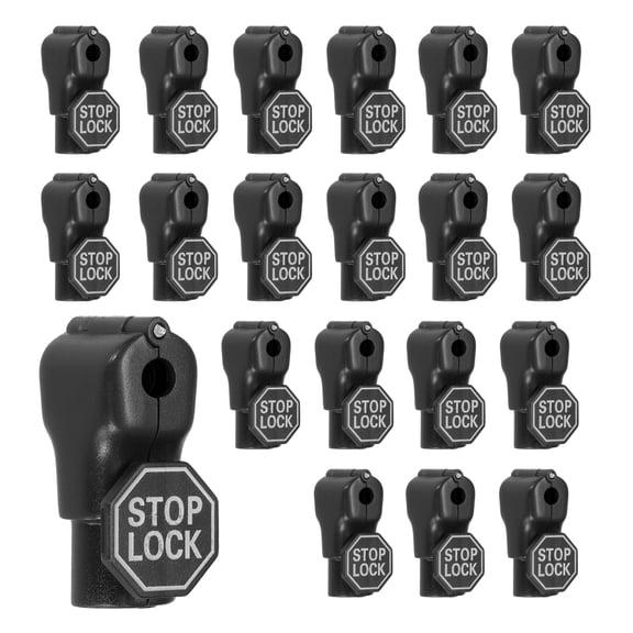Uxcell 20Pcs Peg Hook Locks (5mm) PC Magnet Anti-Theft Pegboard Display Hook Locks Security Red Stop Tools, Fits Retail Shop/Shopping Center/Garage Tools, Black