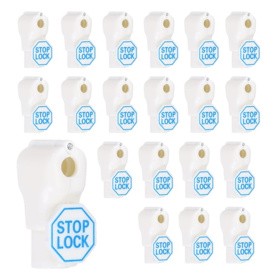 Uxcell 20Pcs Peg Hook Locks (6mm) PC Magnet Anti-Theft Pegboard Display Hook Locks Security Red Stop Tools, Fits Retail Shop/Shopping Center/Garage Tools, White