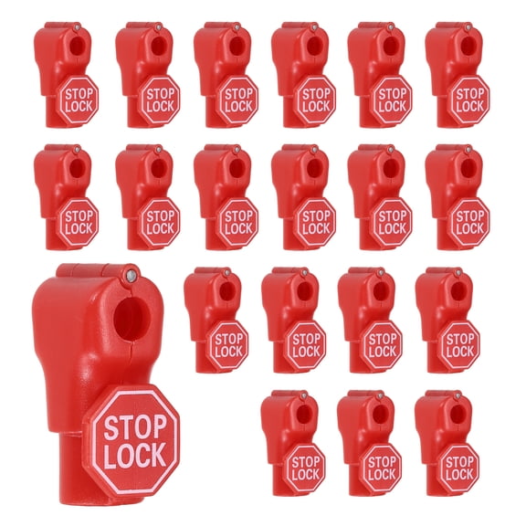 Uxcell 20Pcs Peg Hook Locks (7mm) PC Magnet Anti-Theft Pegboard Display Hook Locks Security Red Stop Tools, Fits Retail Shop/Shopping Center/Garage Tools, Red