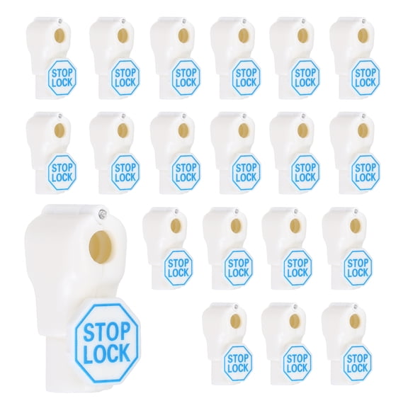 Uxcell 20Pcs Peg Hook Locks (7mm) PC Magnet Anti-Theft Pegboard Display Hook Locks Security Red Stop Tools, Fits Retail Shop/Shopping Center/Garage Tools, White