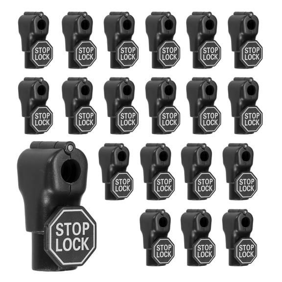 Uxcell 20Pcs Peg Hook Locks (7mm) PC Magnet Anti-Theft Pegboard Display Hook Locks Security Red Stop Tools, Fits Retail Shop/Shopping Center/Garage Tools, Black