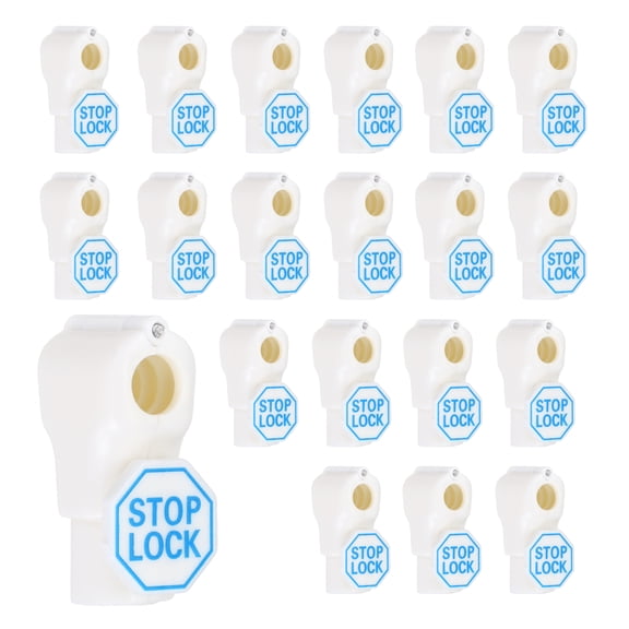 Uxcell 20Pcs Peg Hook Locks (8mm) PC Magnet Anti-Theft Pegboard Display Hook Locks Security Red Stop Tools, Fits Retail Shop/Shopping Center/Garage Tools, White