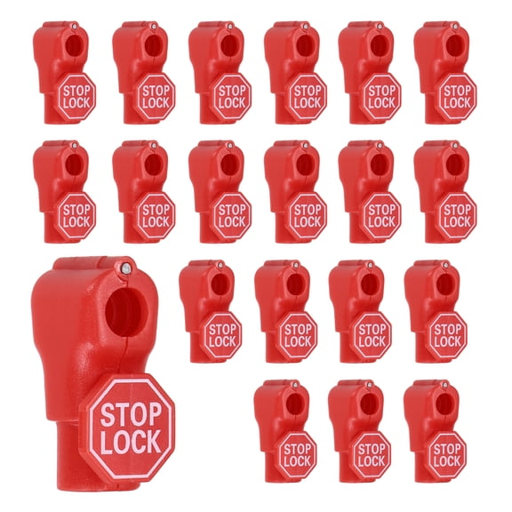 Uxcell 20Pcs Peg Hook Locks (8mm) PC Magnet Anti-Theft Pegboard Display Hook Locks Security Red Stop Tools, Fits Retail Shop/Shopping Center/Garage Tools, Red