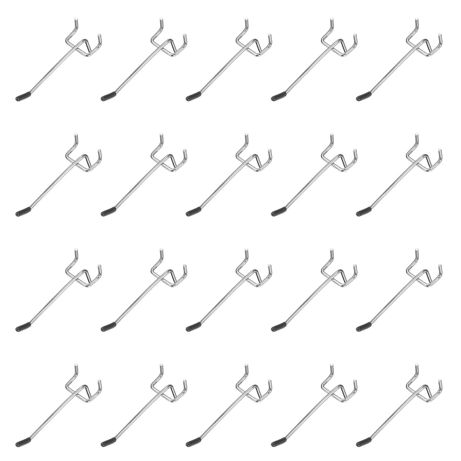 Uxcell 20Pcs Pegboard Hooks, 3.9 in L Shape Pegboard Wall Hook Fit 1-1/4" Hole Pegboard 3.2mm Thick for Wall Organizing