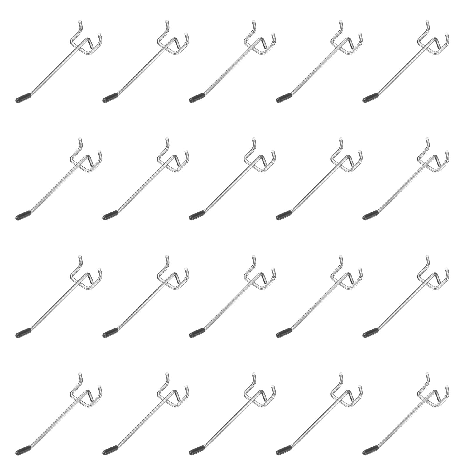 Uxcell 20Pcs Pegboard Hooks, 3.9 in L Shape Pegboard Wall Hook Fit 1" Hole Pegboard 3.2mm Thick for Wall Organizing