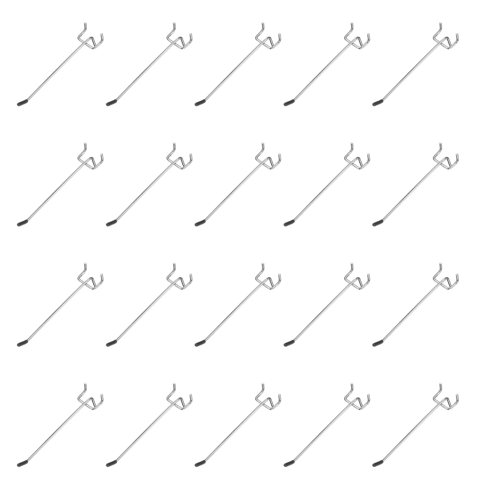 Uxcell 20Pcs Pegboard Hooks, 5.9 in L Shape Pegboard Wall Hook Fit 1-1/4" Hole Pegboard 4mm Thick for Wall Organizing