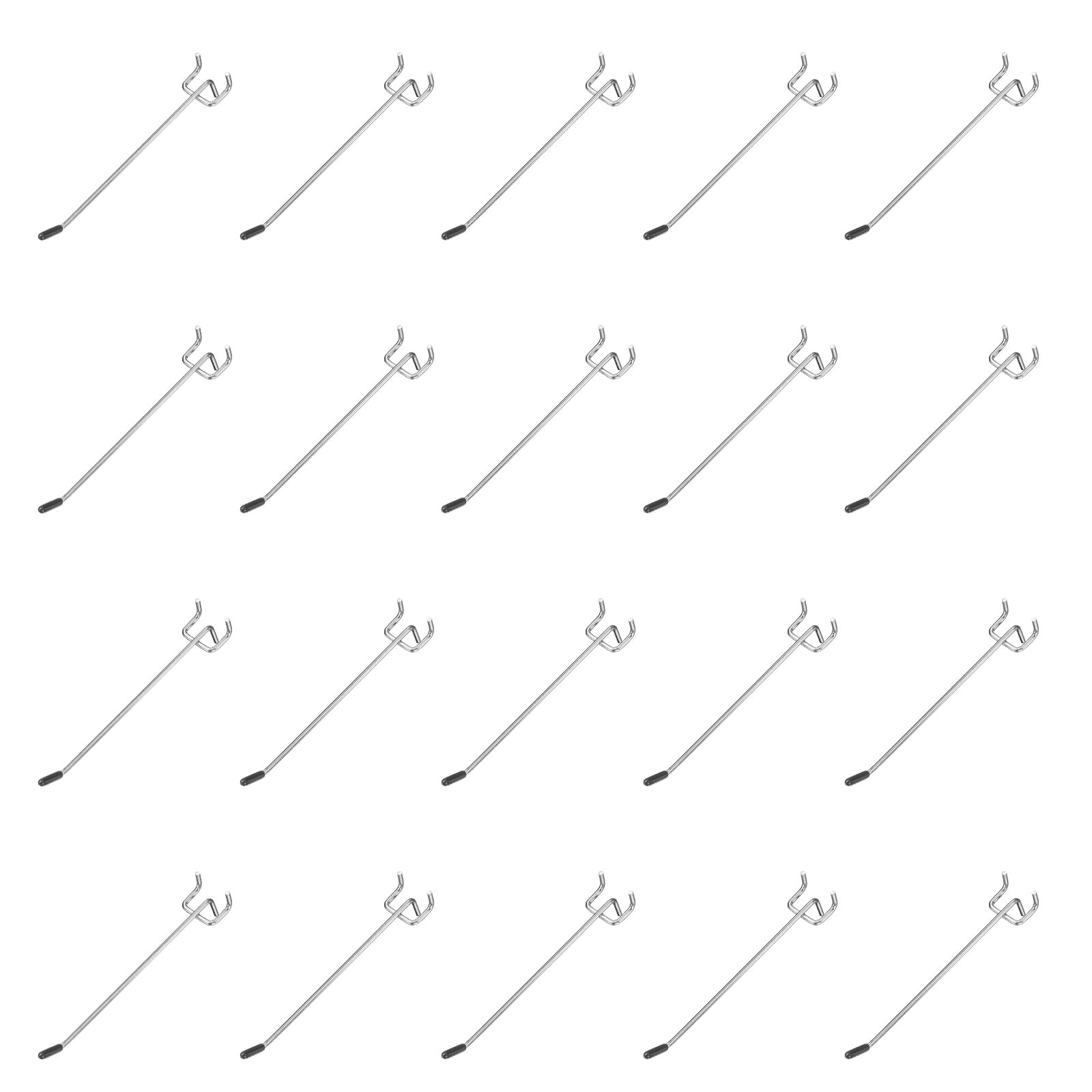 Uxcell 20Pcs Pegboard Hooks, 5.9 in L Shape Pegboard Wall Hook Fit 1" Hole Pegboard 3.2mm Thick for Wall Organizing
