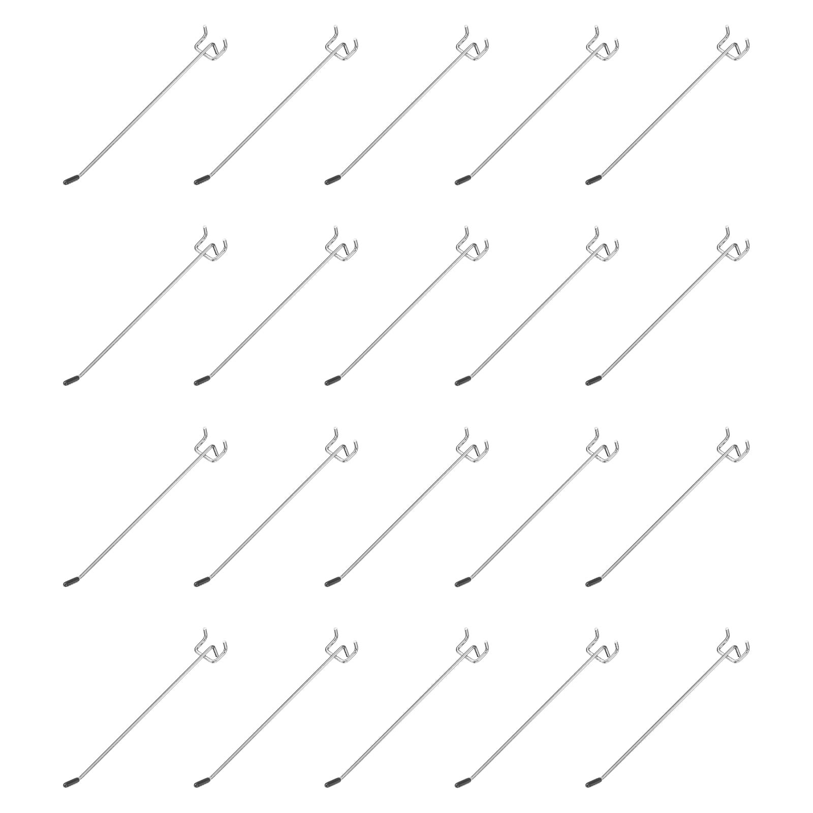 Uxcell 20Pcs Pegboard Hooks, 7.9 in L Shape Pegboard Wall Hook Fit 1" Hole Pegboard 4mm Thick for Wall Organizing