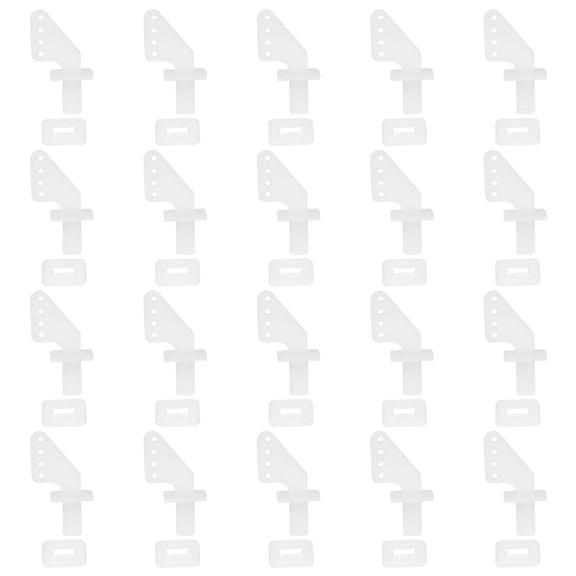 Uxcell 20Pcs Plastic Control Horns, 4 Hole 19x17mm Rudder Angle RC Airplane Parts White