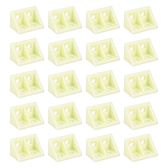 Uxcell 20Pcs Plastic Corner Braces, 90 Degree Furniture Angle Brackets, Yellow