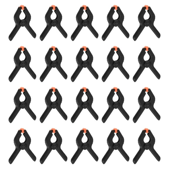 Uxcell 20Pcs Plastic Spring Clamps Heavy Clip 2.5" Professional Small Muslin Clamp for Backdrop, Wood Working, Craft