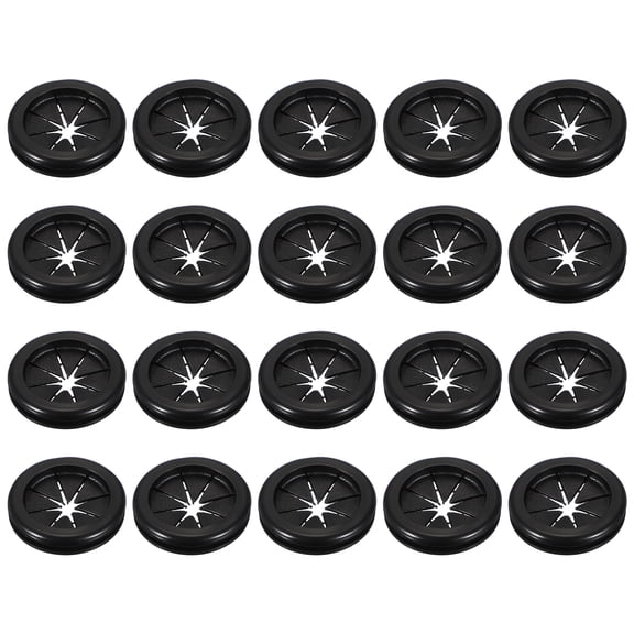 Uxcell 20Pcs Rubber Plug Hole Grommet Kit, 1.4" Firewall Closed Hole Plug Fire Grommet for Wire Electrical Appliance Plumbing Wiring Automotive Home Improvement, Black