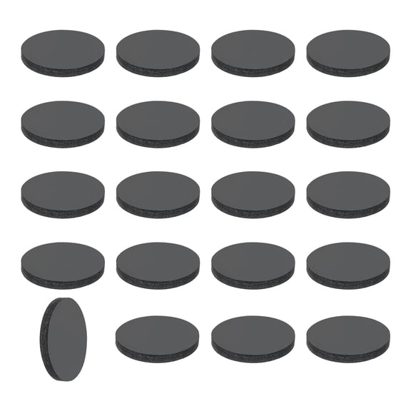 Uxcell 20Pcs Rubber Solid Discs Washers, 15mm OD x 1mm Thick Anti Slip Bumper Pads Non-Adhesive Rubber Spacers Flat Round Gasket Pad for Furniture Appliances DIY Craft, Black