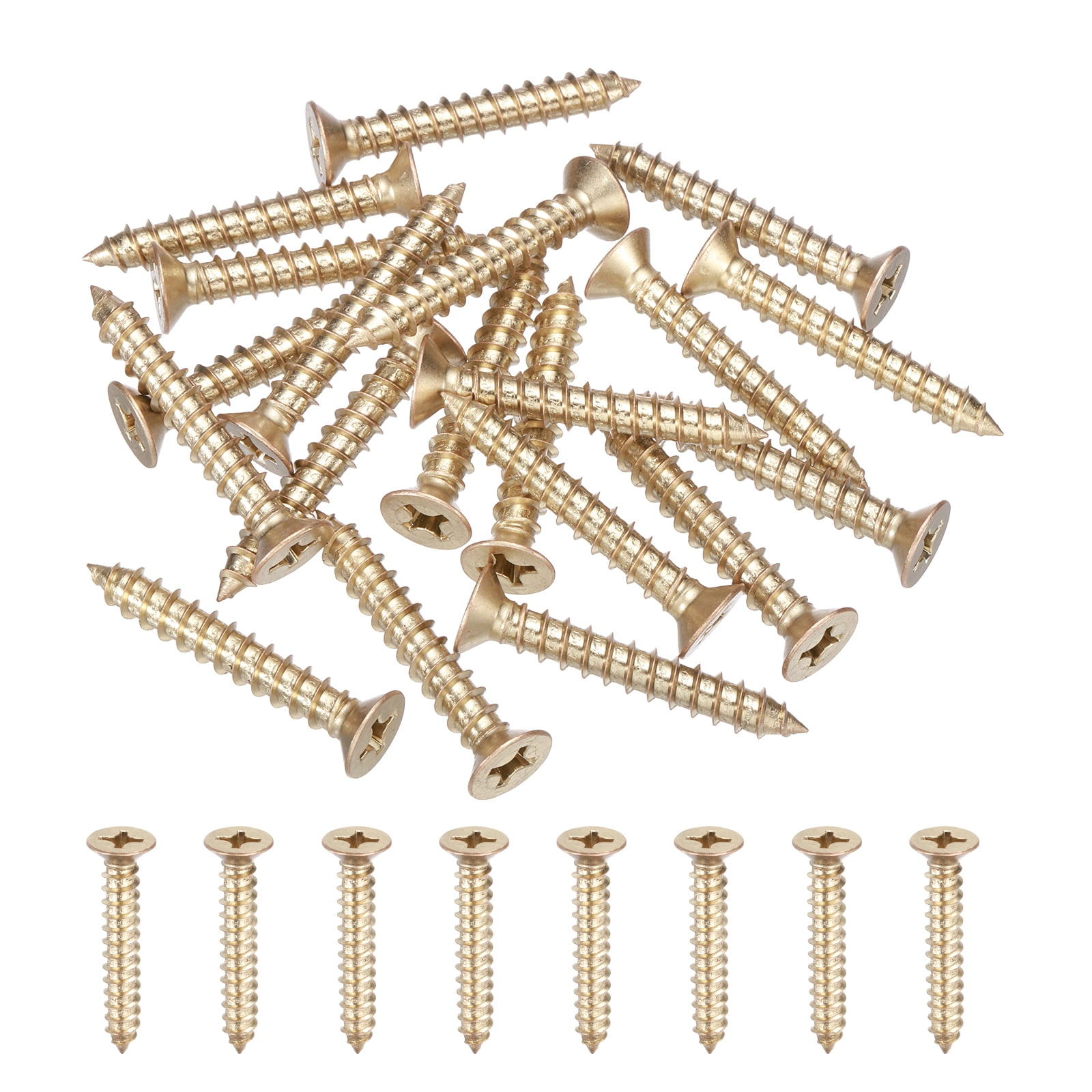 Uxcell 20Pcs ST6 x 40mm Pan Head Self Tapping Screws for Metal