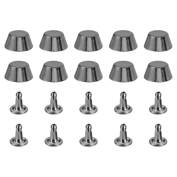Uxcell 20Pcs Screw Back Rivets, Zinc Alloy 3/8" Handbag Purse Feet, Black