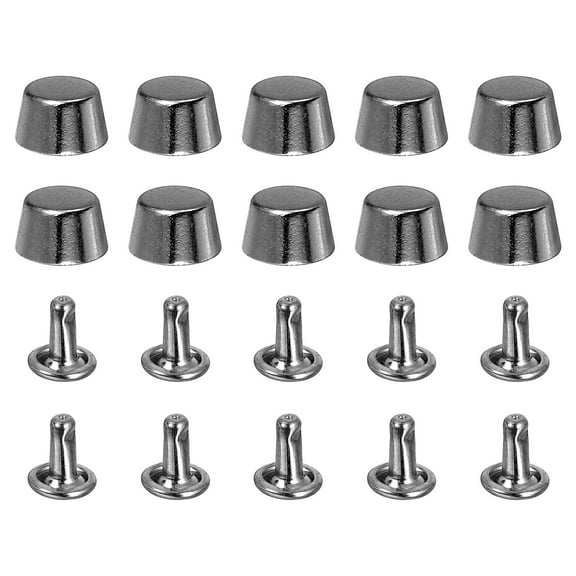 Uxcell 20Pcs Screw Back Rivets, Zinc Alloy 5/16" Handbag Purse Feet, Black