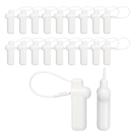 Uxcell 20Pcs Security Hard Tags - Reusable AM 58kHz One-piece Retail Security Clothes Hard Tags with Lanyards, Fits Clothing/Shoes/Hats, White
