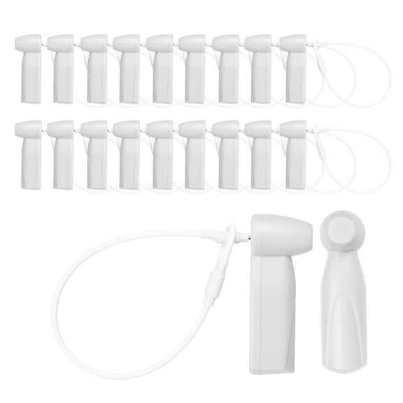 Uxcell 20Pcs Security Hard Tags - Reusable AM 58kHz Split-type Retail Security Clothes Hard Tags with Lanyards, Fits Clothing/Shoes/Hats, Light Gray