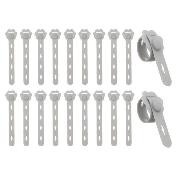 Uxcell 20Pcs Silicone Cable Ties, Reusable Cord Management Organizer, Gray