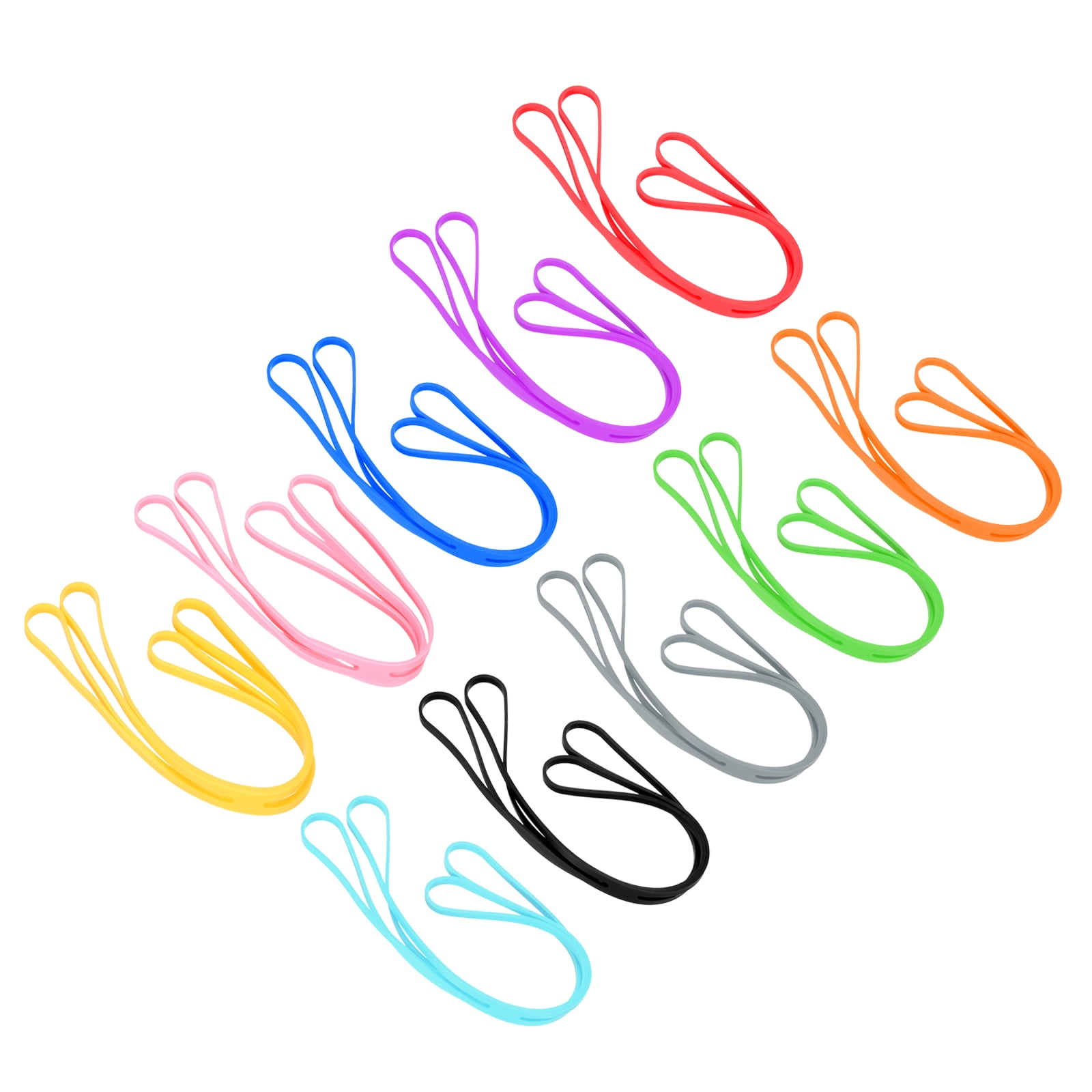 Uxcell 20Pcs Silicone Rubber Bands, 10 inch Silicone Bands Rubber Bands ...