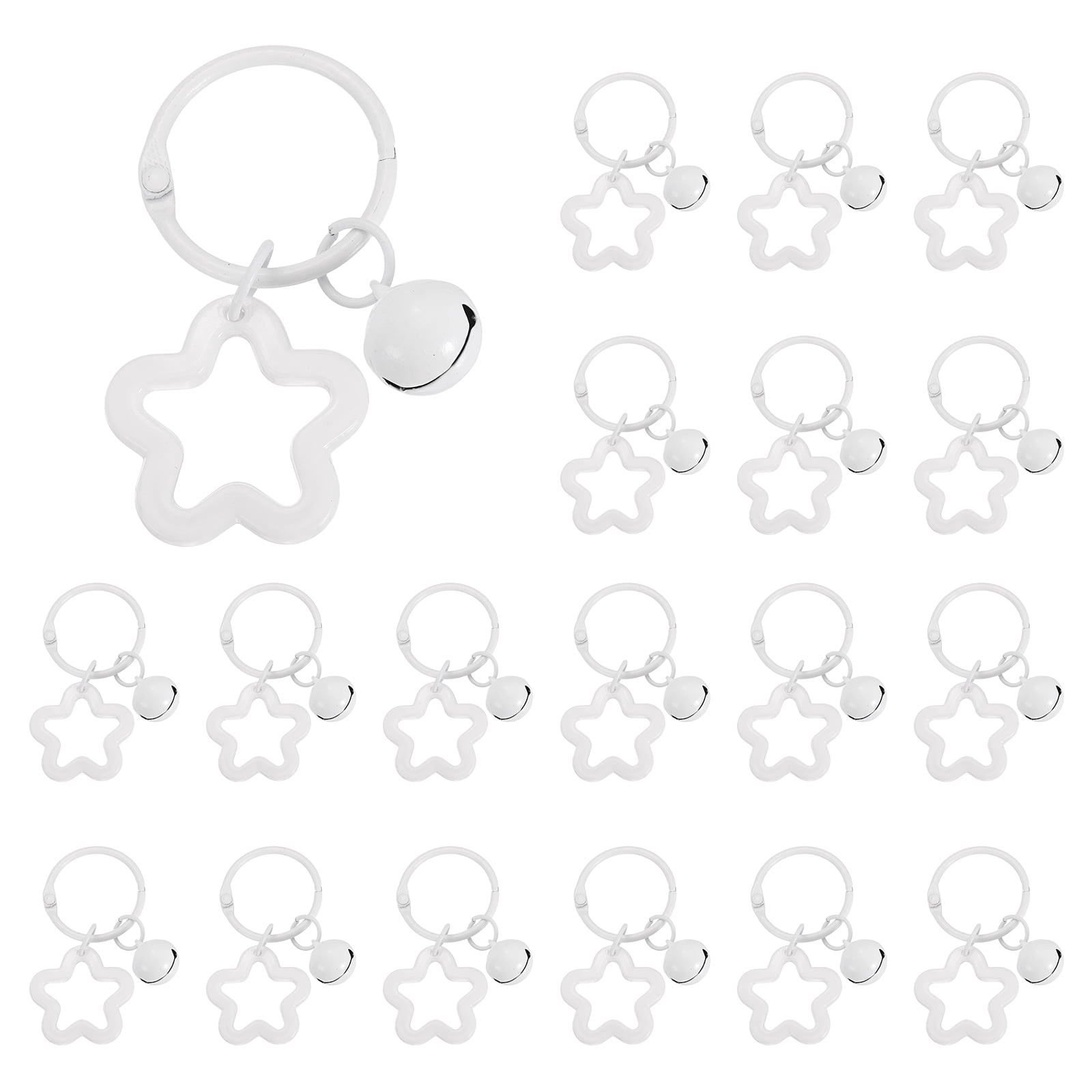 Single Keychain Uxcell 20Pcs Single Star Bell Keychain, Cute Star Bag Charms Keychain ...