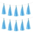thumbnail image 1 of Uxcell 20Pcs Sky Blue Tassel Garland Banner w Rope for Wedding Birthday Party Decoration, 1 of 6