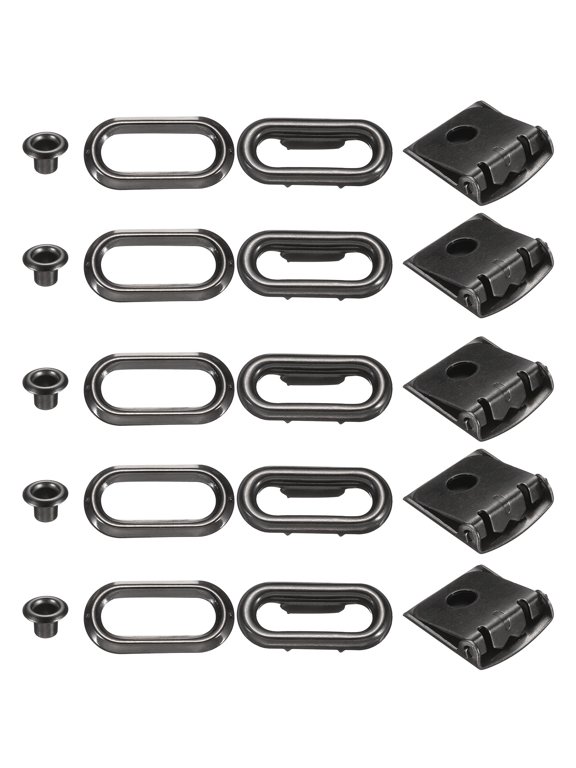 20Pcs Steel Baseball Cap Buckle, Adjustable Hat Buckle for Baseball Cap Trucker Hat Buckle Repair Replacement and DIY Clothing Projects, Black Latte