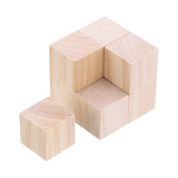 Uxcell 20Pcs Wood Blocks, 1-3/8"x1-3/8"x1-3/8" Square Unfinished Wood Cube for DIY, Arts, Crafts, Hand Carved