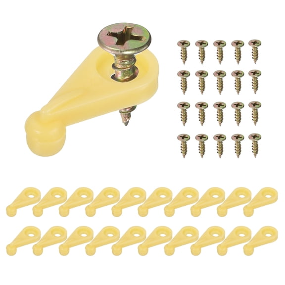 Uxcell 20Set 1 Inch Plastic Glass Retainer Clips Set for 4mm Thick Glass, Yellow