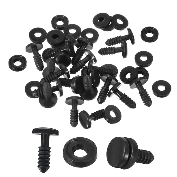 Uxcell 20Set 10mm 3/8" Doll Joints, Plastic Removable Animal Joints Connector Engage Bolt Doll Making Supplies for Bear Limbs Head Joint DIY, Black