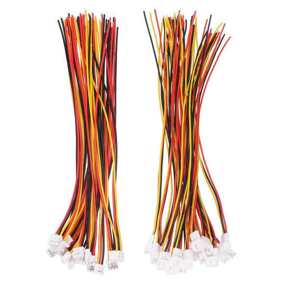 Uxcell 20Sets 200mm 3Pin 26AWG PH2.0 Connector Male Female with Bare Wire, Copper Core Polyvinyl Chloride Material OD1.3 Spring Pin Connector for DIY Drone 3D Printer Balance Cars PCB LED Lighting