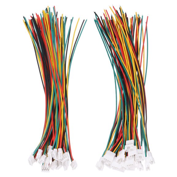 Uxcell 20Sets 200mm 4Pin 26AWG PH2.0 Connector Male Female with Bare Wire, Copper Core Polyvinyl Chloride Material OD1.3 Spring Pin Connector for DIY Drone 3D Printer Balance Cars PCB LED Lighting
