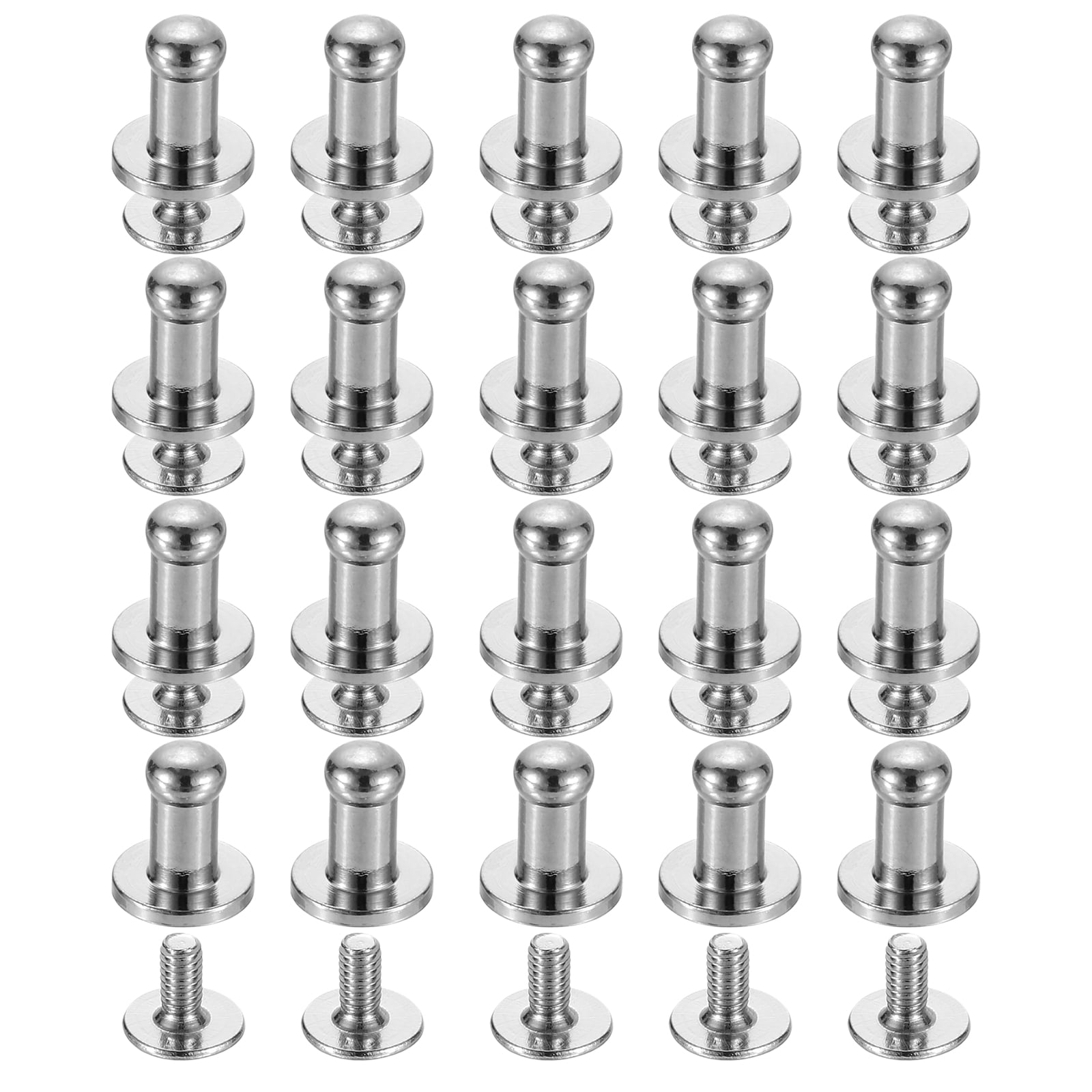 Uxcell 20Sets Brass Ball Head Stud Rivets, 4mm Screw Back Button Nipple ...