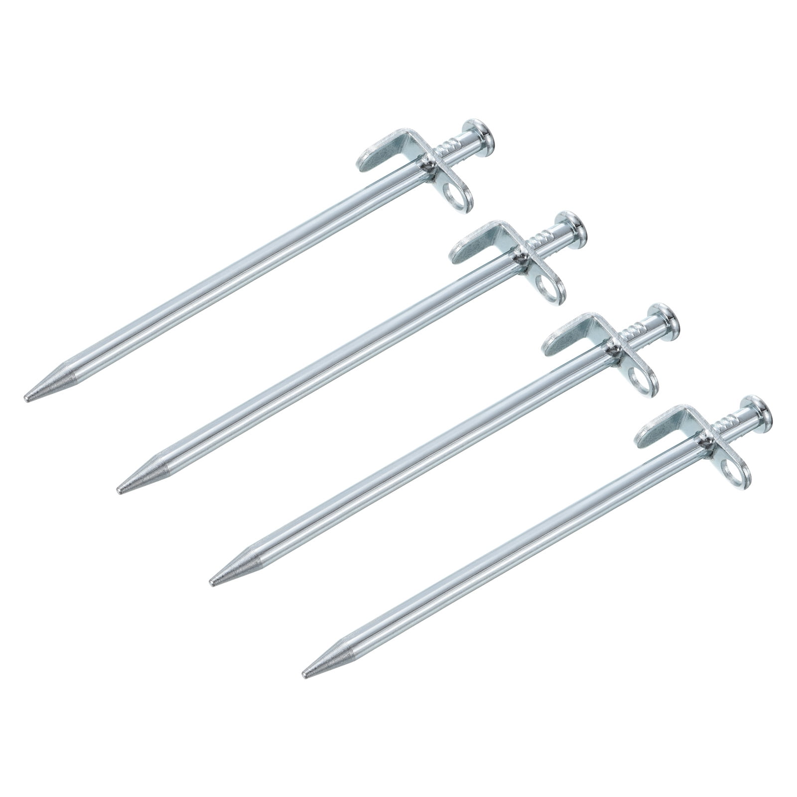 Uxcell 20cm/8 Inch Heavy Steel Camping Tent Stakes Pegs with Hook