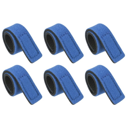 Uxcell 20cm Stretchy Belt Holders Pole Sleeve Cover Fishing Rod Strap, Blue 6 Pack