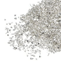 Uxcell 20g Crushed Glass Chips, 1-3mm Irregular Metallic Sequins Glass Stone Silver Tone