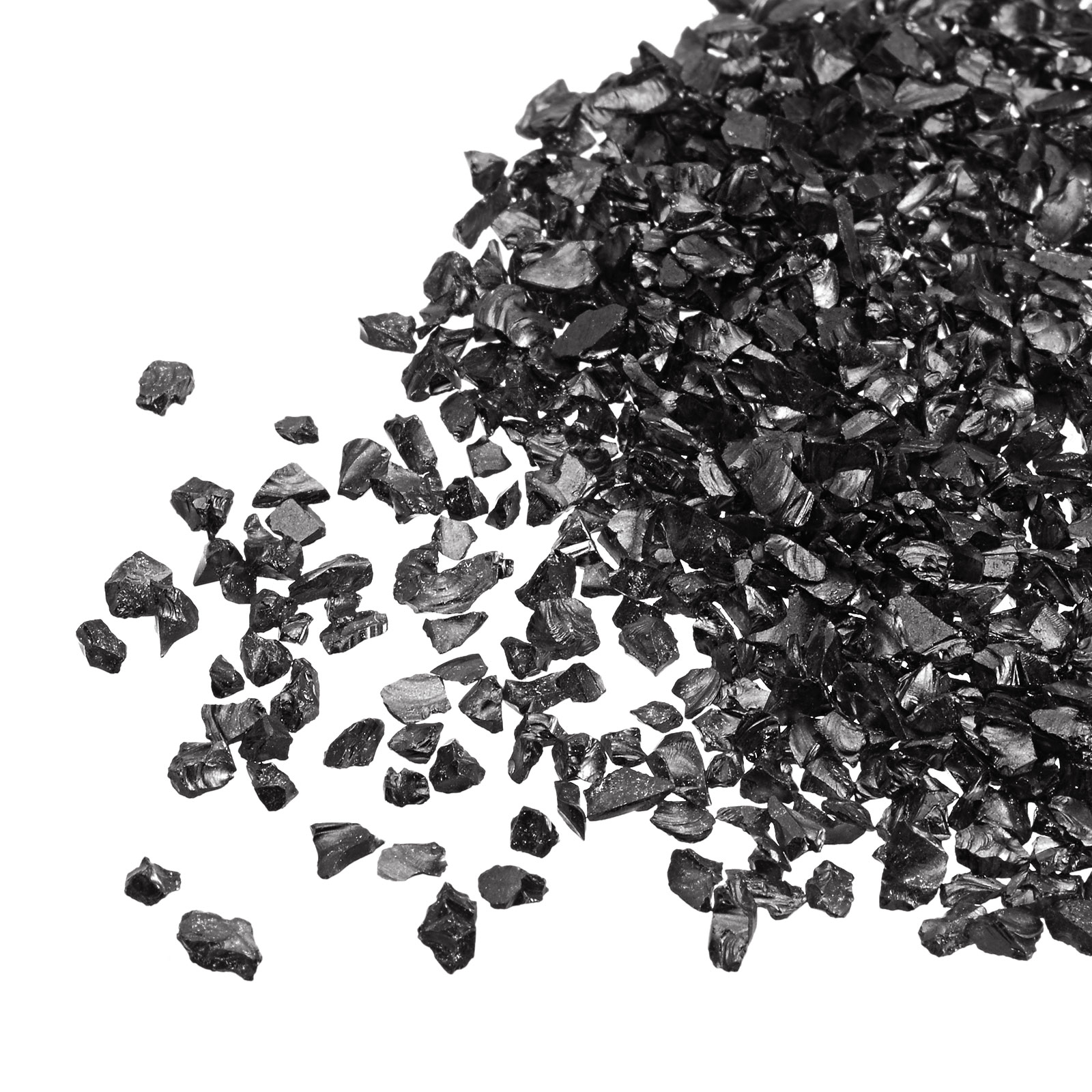 Uxcell 20g Crushed Glass Chips, 2-4mm Irregular Metallic Chunky Glitter  Glass Stone Black