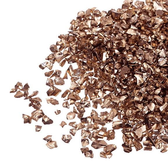 Uxcell 20g Crushed Glass Chips, 2-4mm Irregular Metallic Chunky Sequins Glass Stone Dark Brown