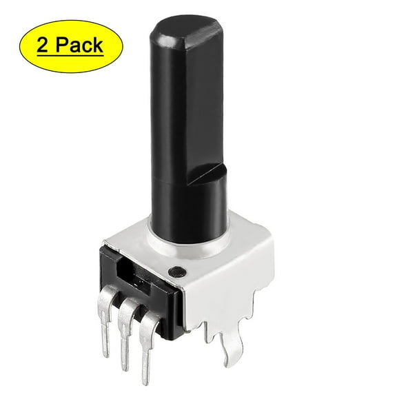 Uxcell  20k ohm Single Turn Rotary Film Potentiometer Variable Resistors Carbon Black  5pcs