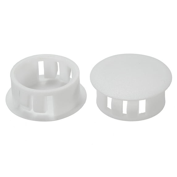 Uxcell 20mm 13/16" Plastic Hole Plugs, Flush Type Round Hole Cover Snap in Locking Hole Tube, White 30Pcs