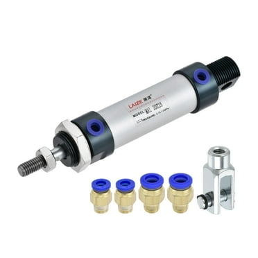 Uxcell 20mm Bore 25mm Stroke Air Cylinder with Y Connector and Quick Fittings