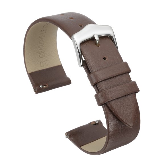 Uxcell 20mm Brown Genuine Leather Watch Bands with Gold Buckle for Men Women