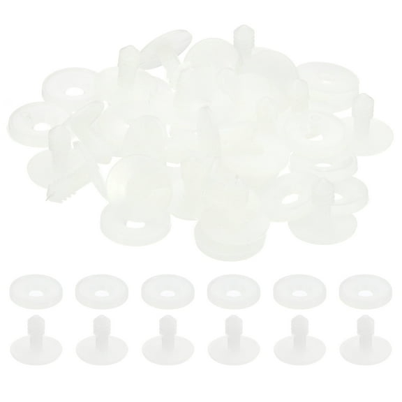 Uxcell 0.79 inch Doll Joints 20 Set Plastic Animal Joint Engage Bolt for Crochet Sewing Items White